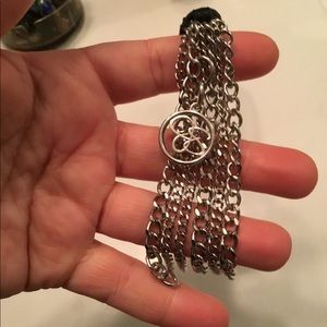 New Jessica Simpson black and silver bag charm